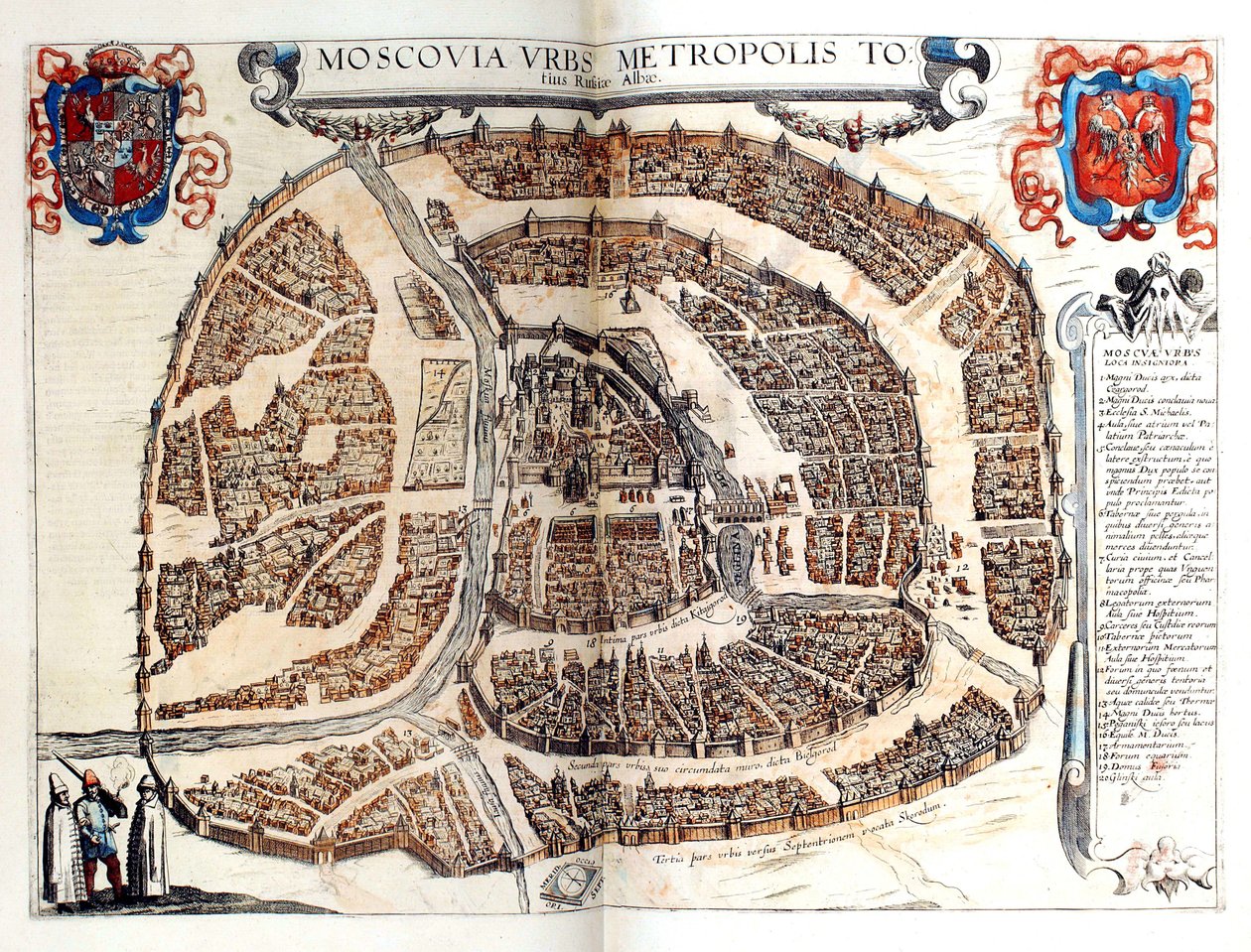 Moskovan kartta, 1572 tekijältä Georg Braun und Franz Hogenberg