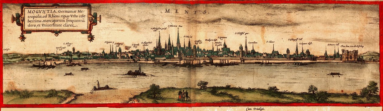 Näkymä Mainzista, 1572 tekijältä Georg Braun und Franz Hogenberg