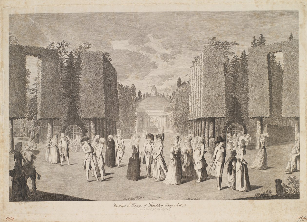 Prospekti otettu Friederichsberg Haugen sisäänkäynnin luota vuonna 1786 tekijältä Georg Christian Schule