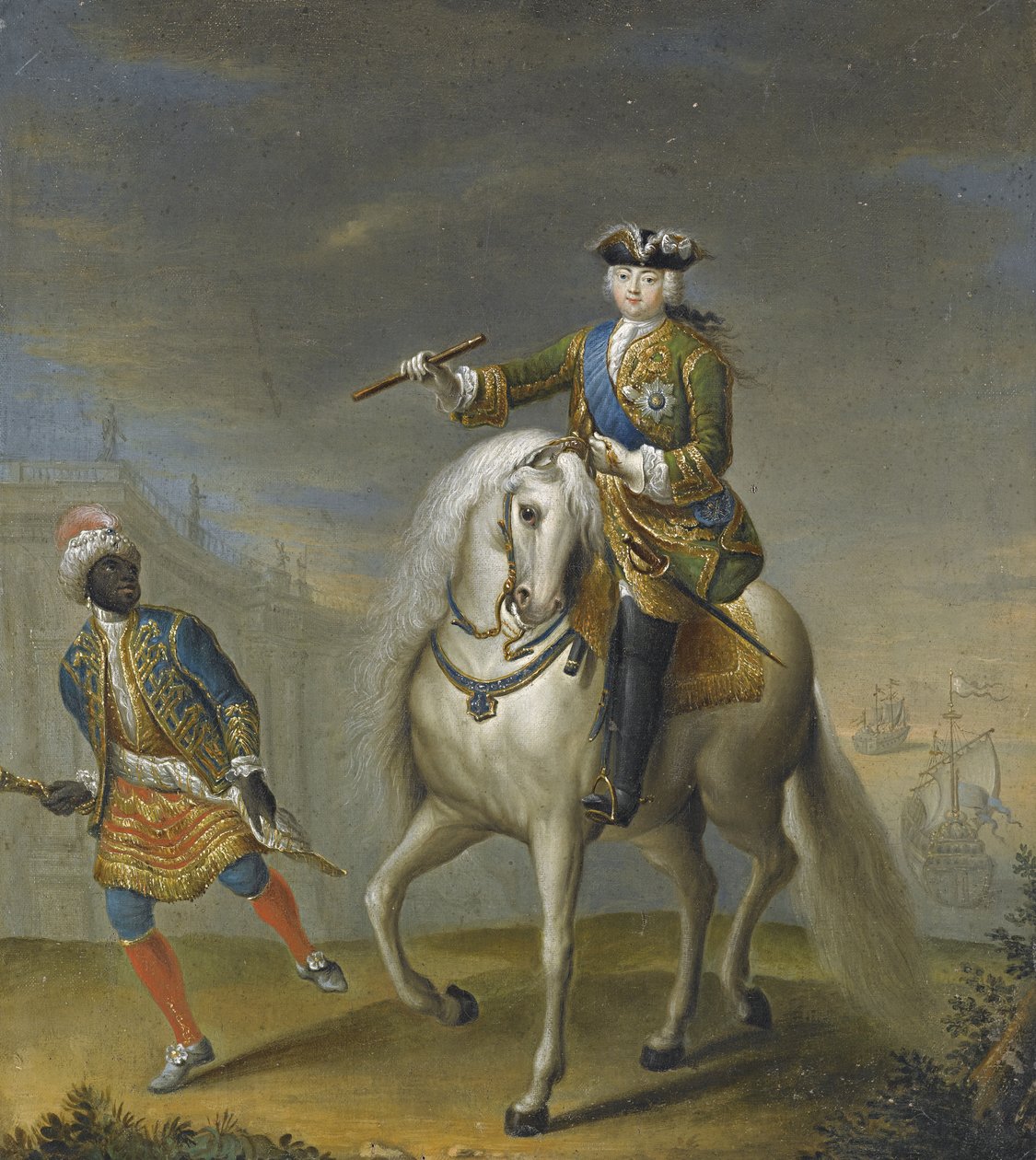 Keisarinna Elisabeth 1709-1762 arabipojan kanssa tekijältä Georg Christoph Grooth