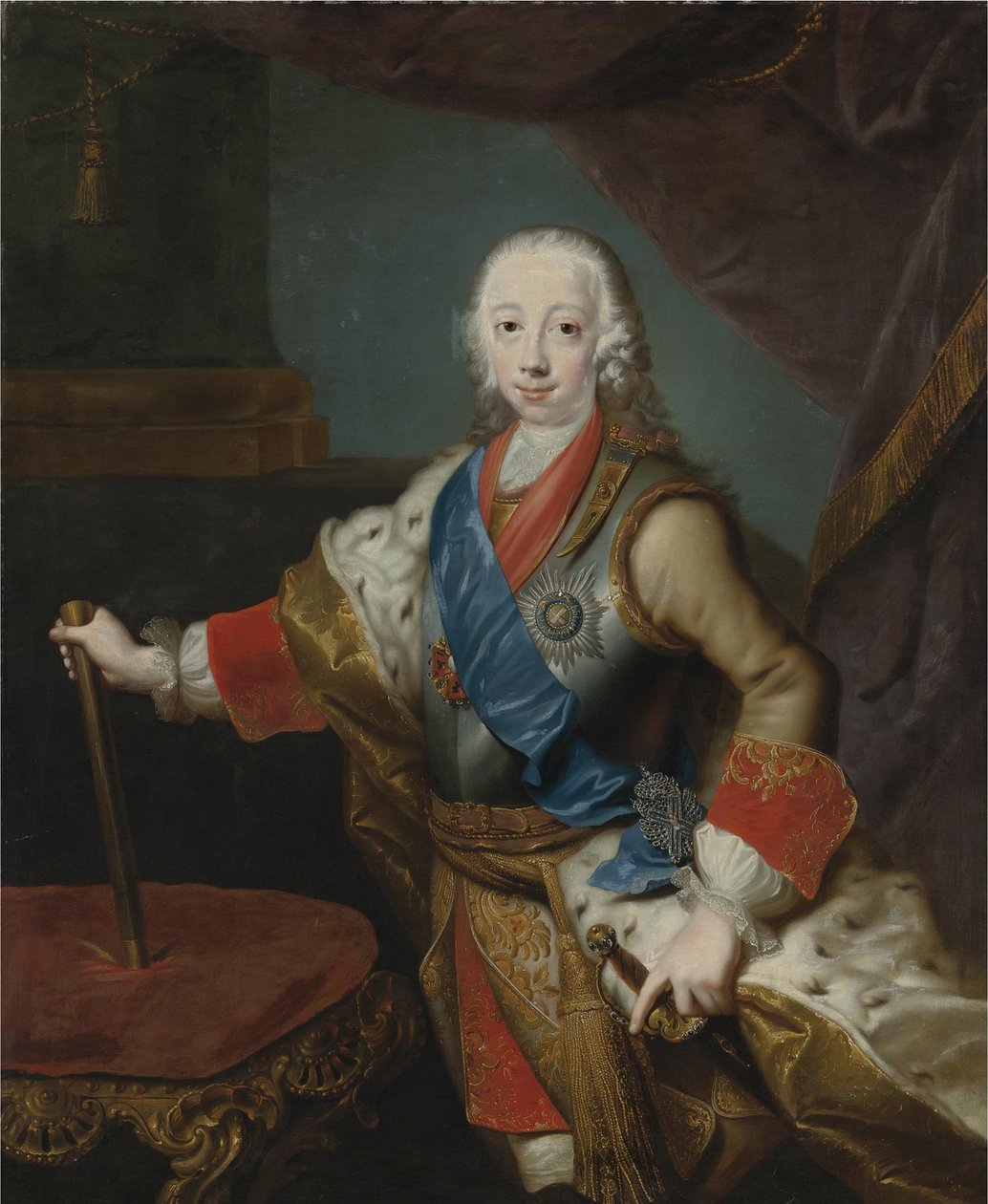 Venäjän tsaari Pietari III:n muotokuva 1728-1762 tekijältä Georg Christoph Grooth