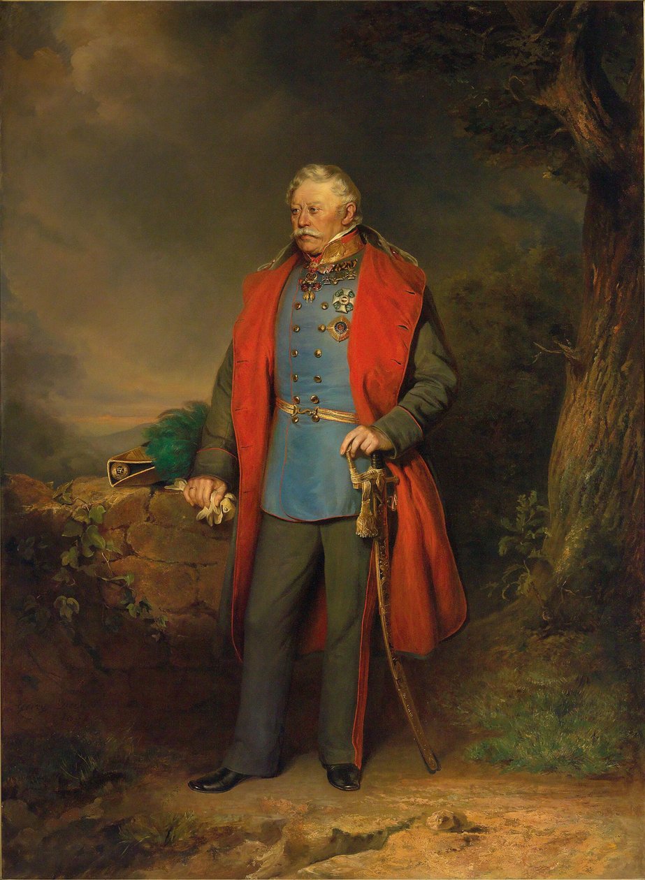 Kenttämarsalkka kreivi Johann Joseph Wenzel Radetzky, Radetzin kreivi, muotokuva koko pituudelta tekijältä Georg Decker