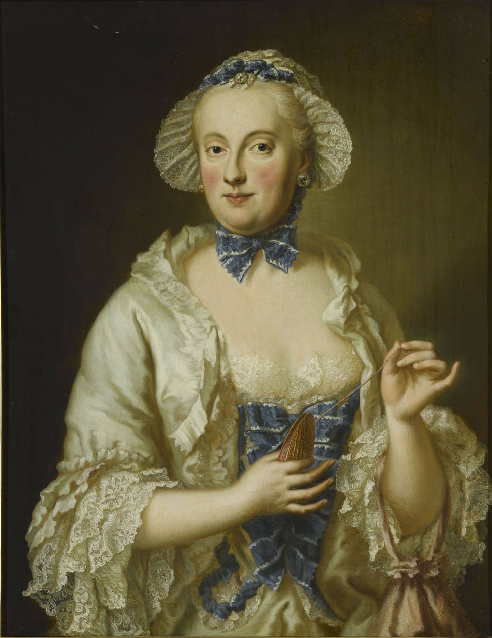 Ranska: Marie-Anne-Sophie de Saxe, princesse électrice de Bavière (1728-1797) Muotokuva Maria Anna Sophia Saksin Saksin, Baijerin kruununprinsessa (1728-1797) tekijältä Georg Desmarees