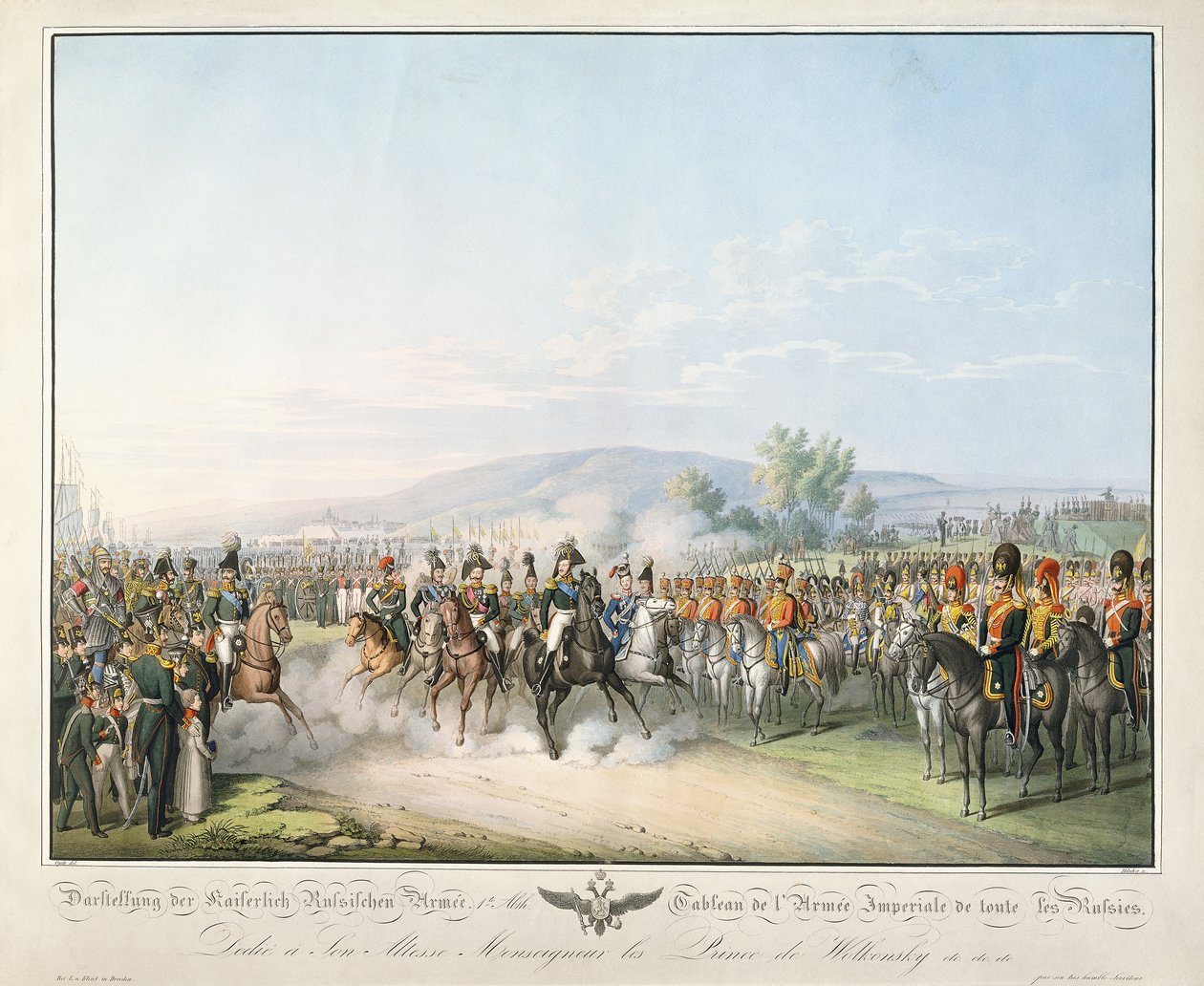 Koko Venäjän keisarillisen armeijan taulukko, "Tableau des Armees de l"Europe", kirjoittanut Ludwig Von Kleist, n. 1828-1845 tekijältä Georg Emanuel Opitz