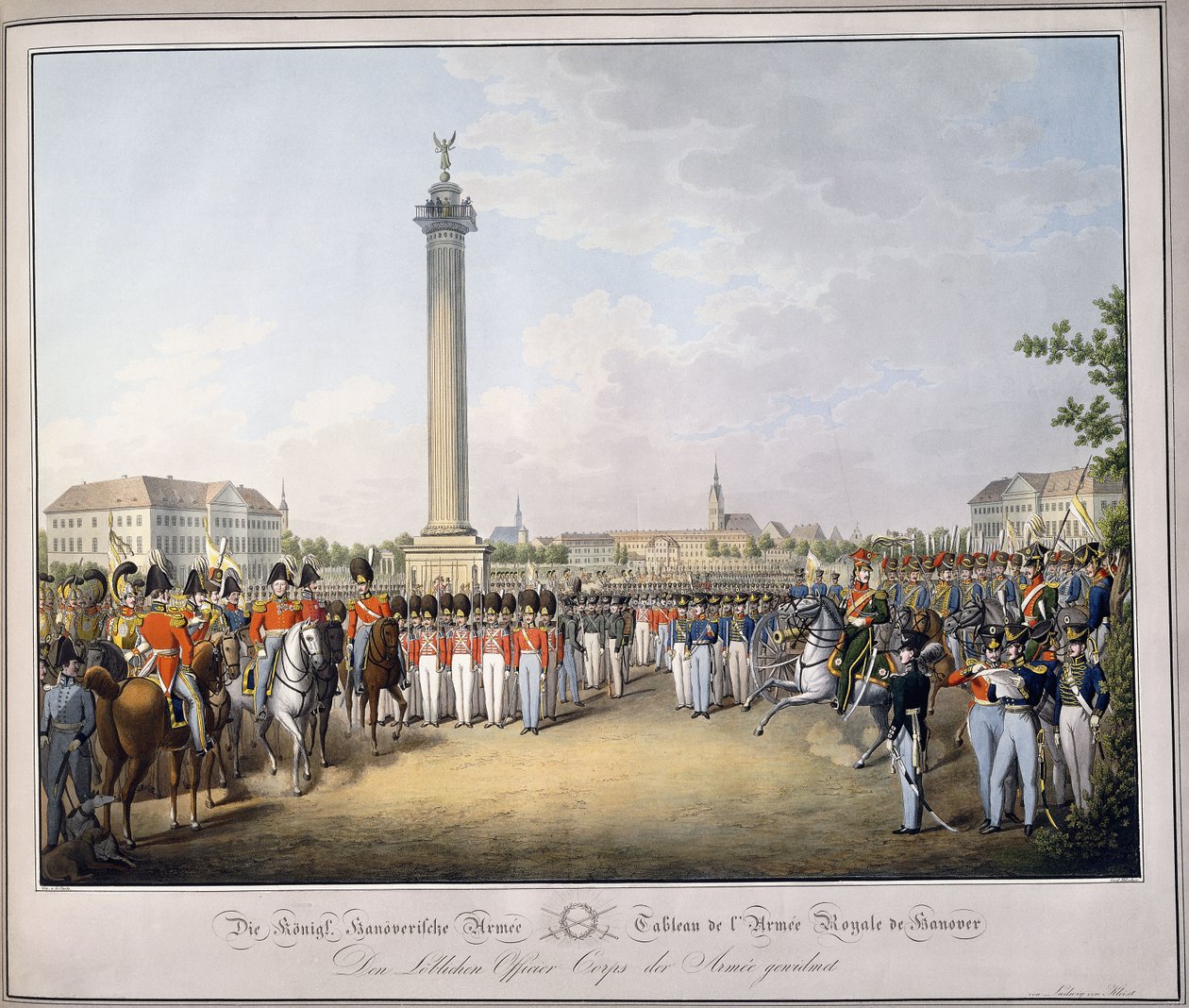 Hannoverin kuninkaallisen armeijan taulukko, "Tableau des Armees de l"Europe", kirjoittanut Luwig Von Kleist, n. 1828-1845 tekijältä Georg Emanuel Opitz