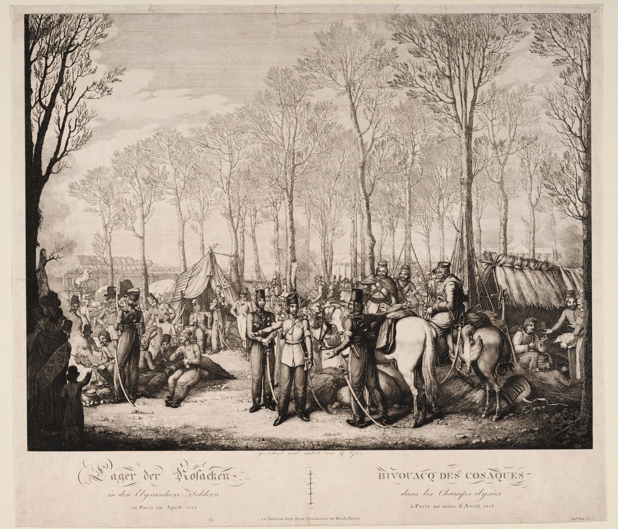 Kasakkojen bivouac Avenue des Champs-Elysées