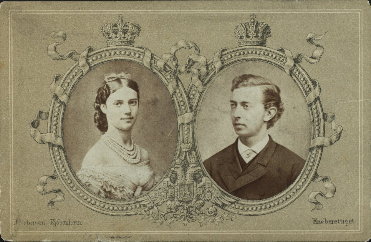 Venäjän suurruhtinas Nikolai Aleksandrovitš 1843-1865 ja Tanskan prinsessa Dagmar, 1865. tekijältä Georg Emil Hansen