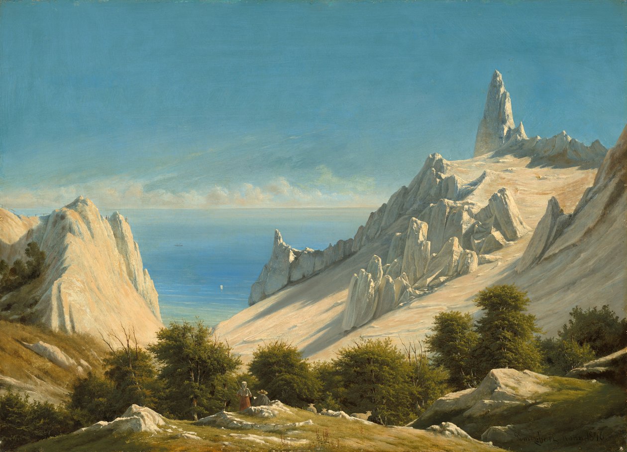 Näkymä Sommerspiretille, Mønin kallioille tekijältä Georg Emil Libert