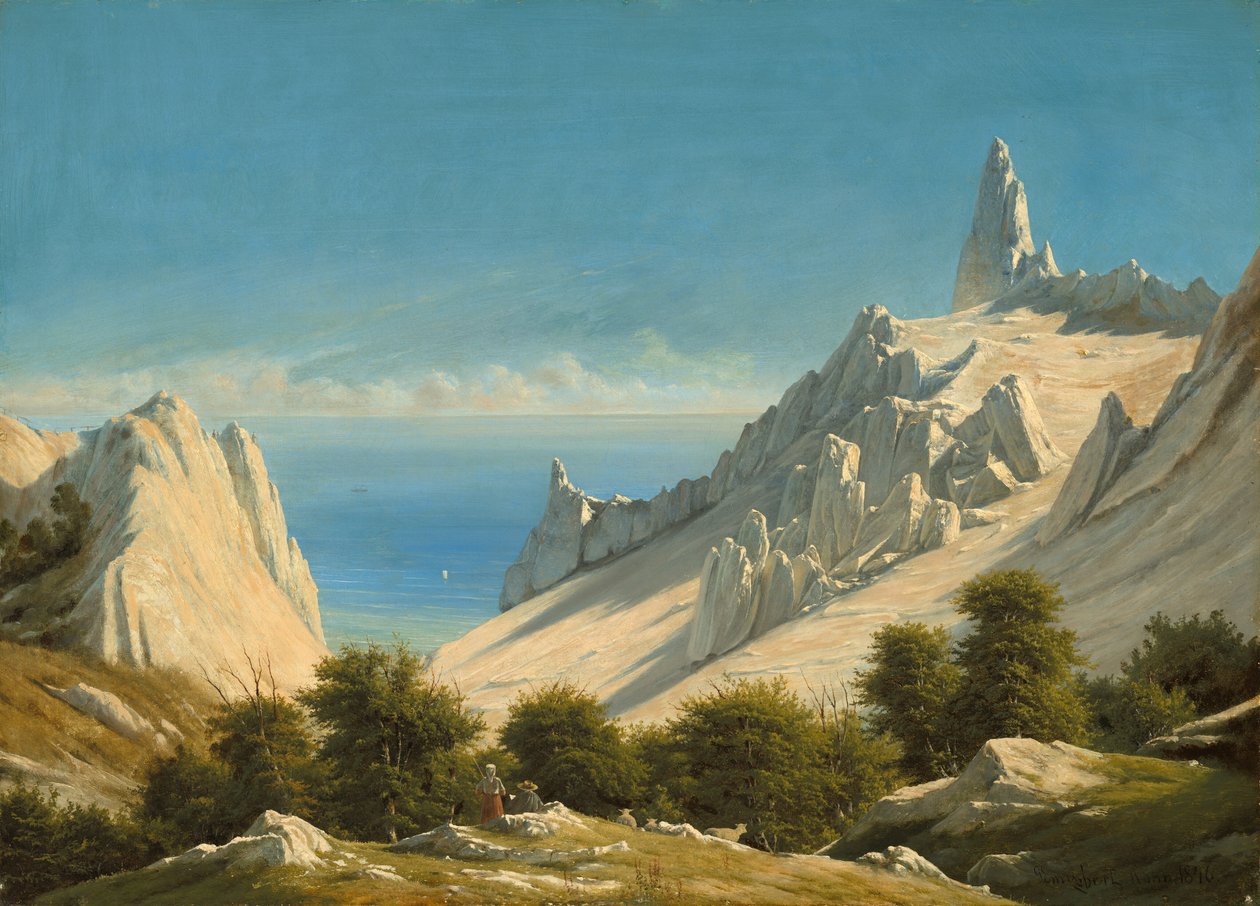 Näkymä Sommerspiretille, Mønin kallioille, 1846. tekijältä Georg Emil Libert