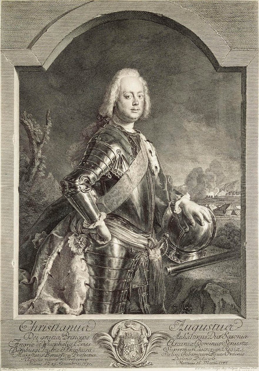 Anhalt-Zerbstin prinssin Christian Augustin muotokuva 1690-1747, 1750. tekijältä Georg Freidrich Schmidt