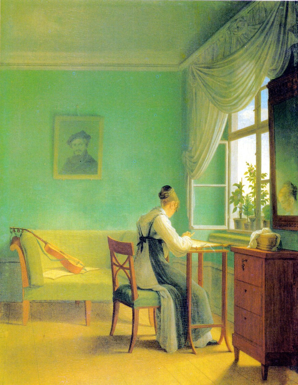 Kirjonta nainen tekijältä Georg Friedrich Kersting