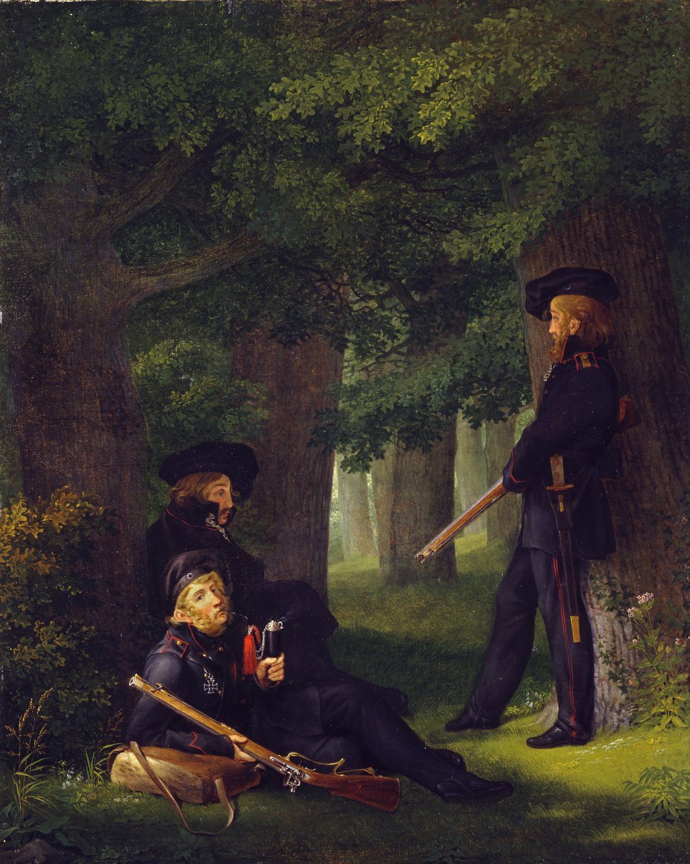 Theodor Körner, Friedrich Friesen ja Heinrich Hartmann vartiointitehtävissä tekijältä Georg Friedrich Kersting
