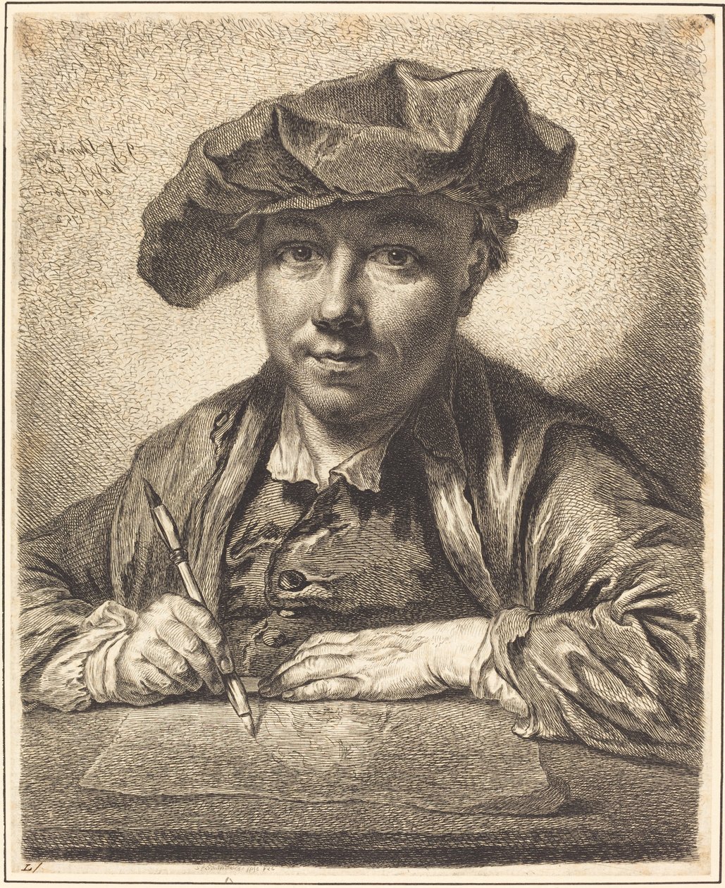 Omakuva, Piirustus tekijältä Georg Friedrich Schmidt