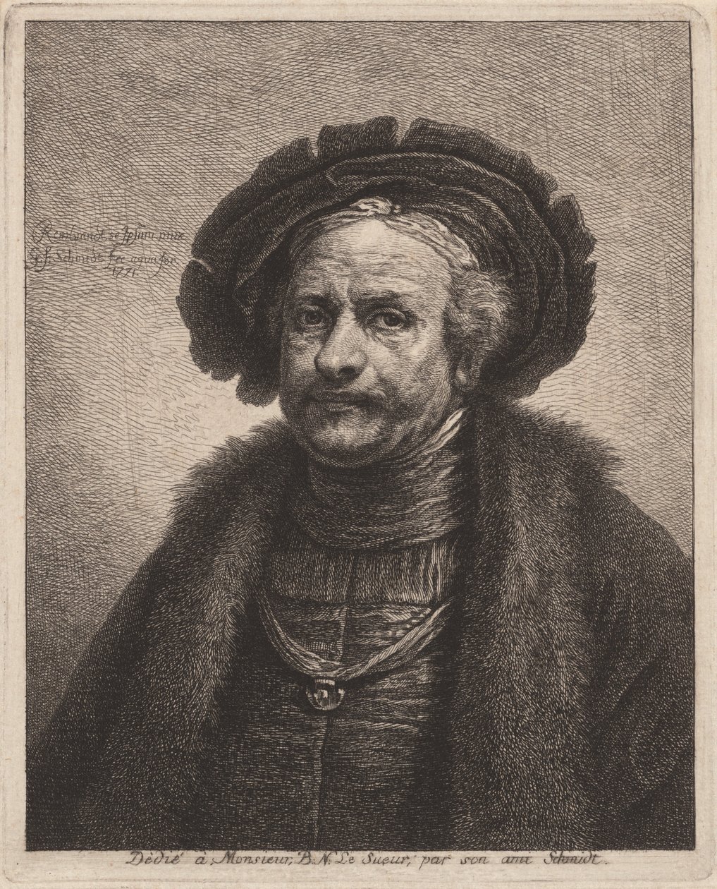 Rembrandtin omakuva tekijältä Georg Friedrich Schmidt, after Rembrandt van Rijn