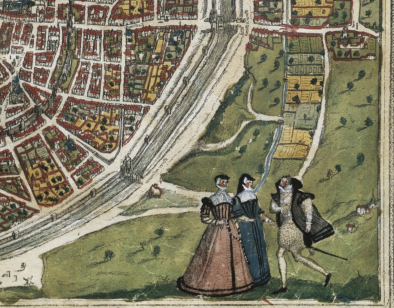 BRAUN, George (1541-1622). ORTELIUS, Abraham (1527-1598). HOGENBERG, Franz (1535-1590). Civitatis Orbis Terrarum (Theatrum orbis terrarum). 1572-1617. Pariisi (1572). Vasen alempi yksityiskohta. Nide I. Etsaus. ESPANJA. KASTILIA JA LEON. Salamanca. Salaman tekijältä Georg Hogenberg Franz (1535 90) & Ortelius Abraham (1527 98) Braun