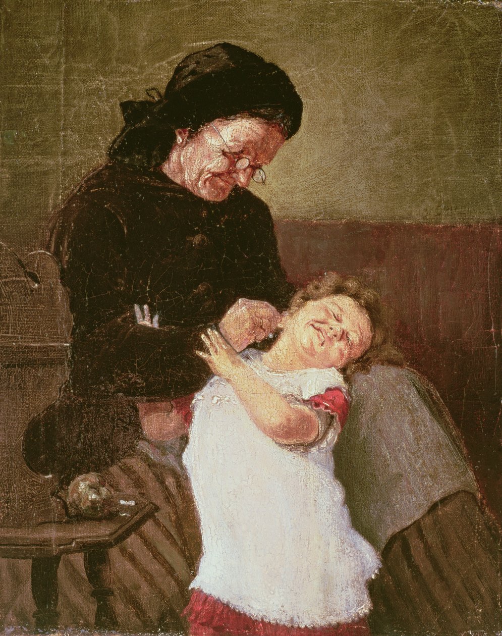 The Naughty Girl (öljy kankaalle) tekijältä Georg Jakobides