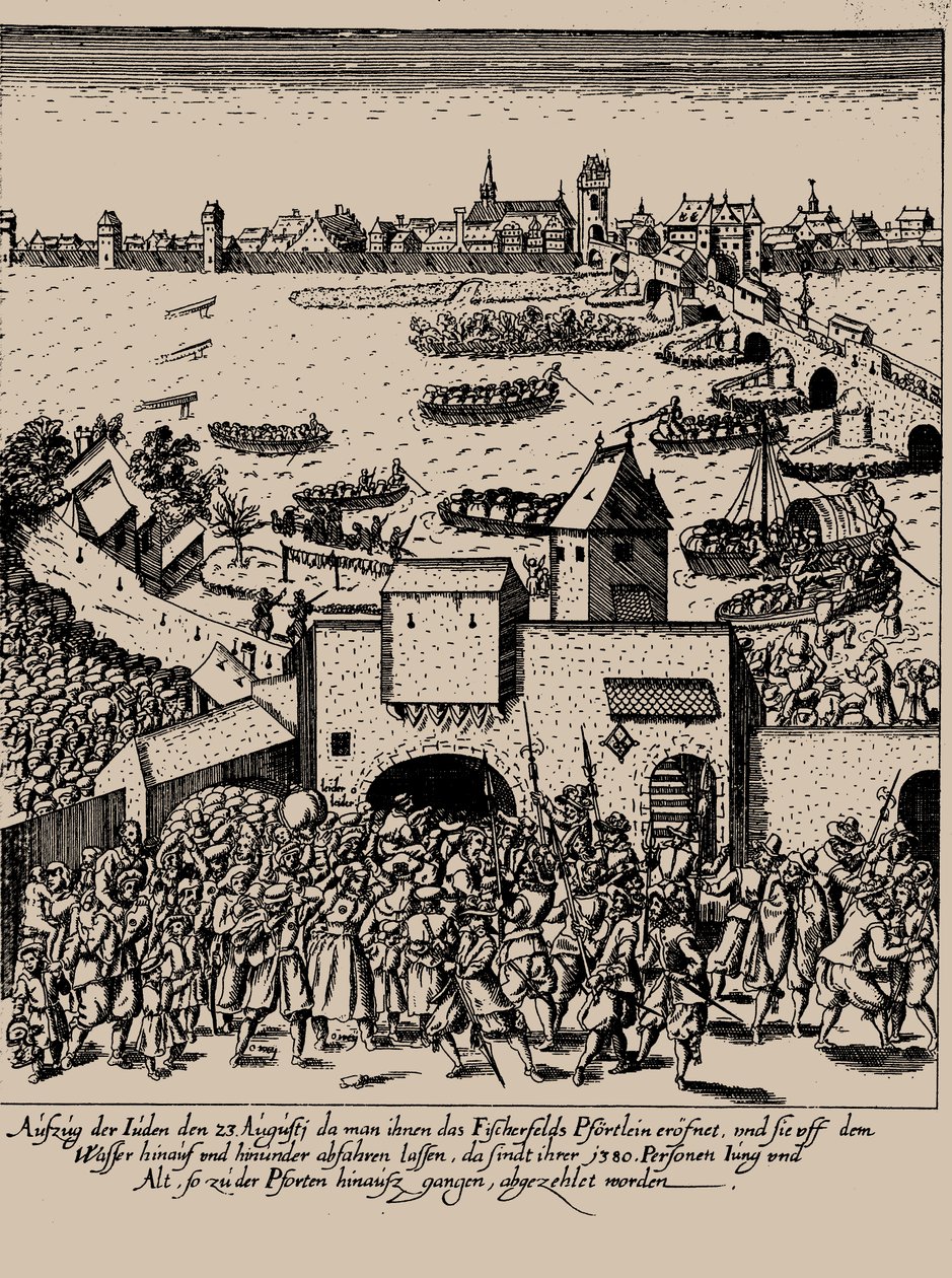 Fettmilchin nousu. Juutalaisten karkottaminen Frankfurtista 23. elokuuta 1614, n. 1616-1617. tekijältä Georg Keller