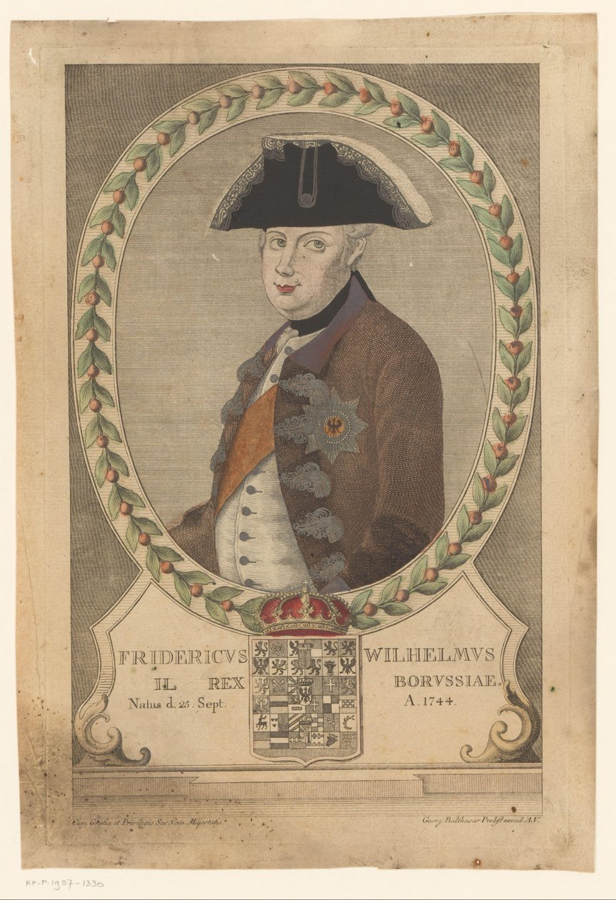 Preussin kuninkaan Frederick William II:n muotokuva tekijältä Georg Mathäus Probst