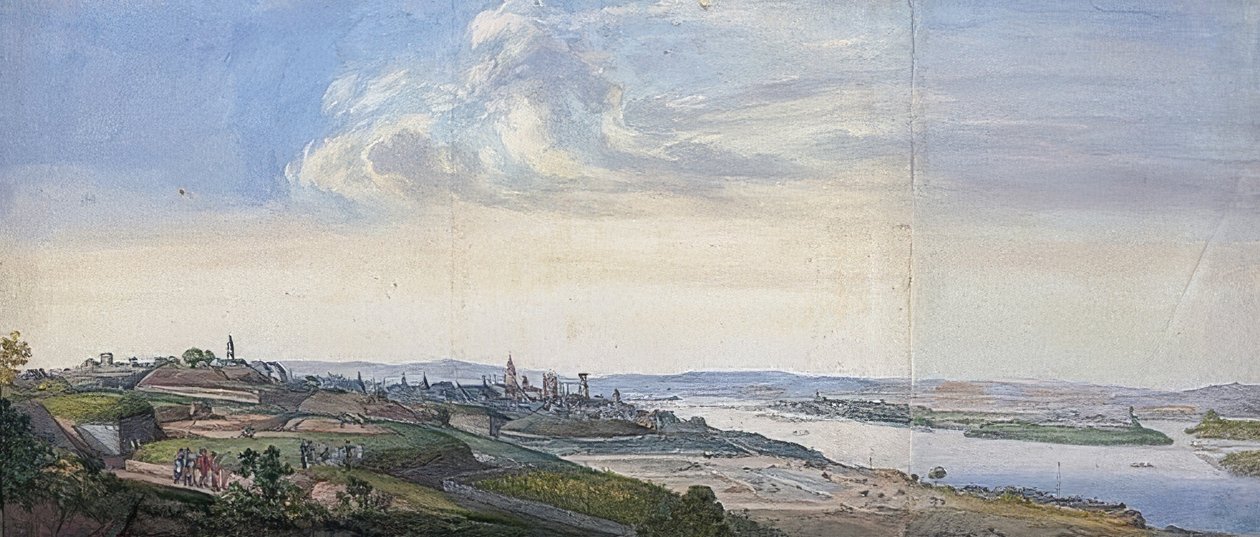 Näkymä Mainzista vuoden 1793 piirityksen jälkeen. 1793 tekijältä Georg Melchior Kraus