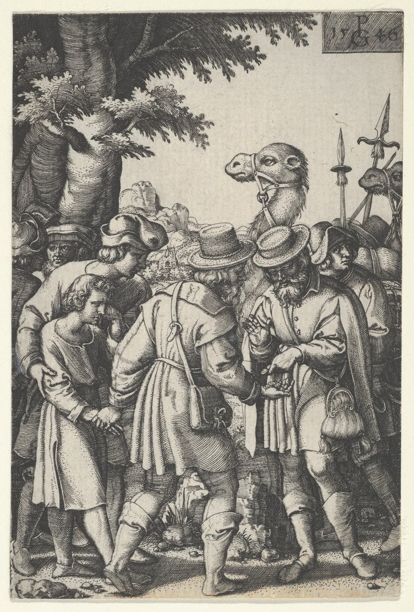 Joosef myyty kauppiaille, Joosefin tarinasta, 1546. tekijältä Georg Pencz