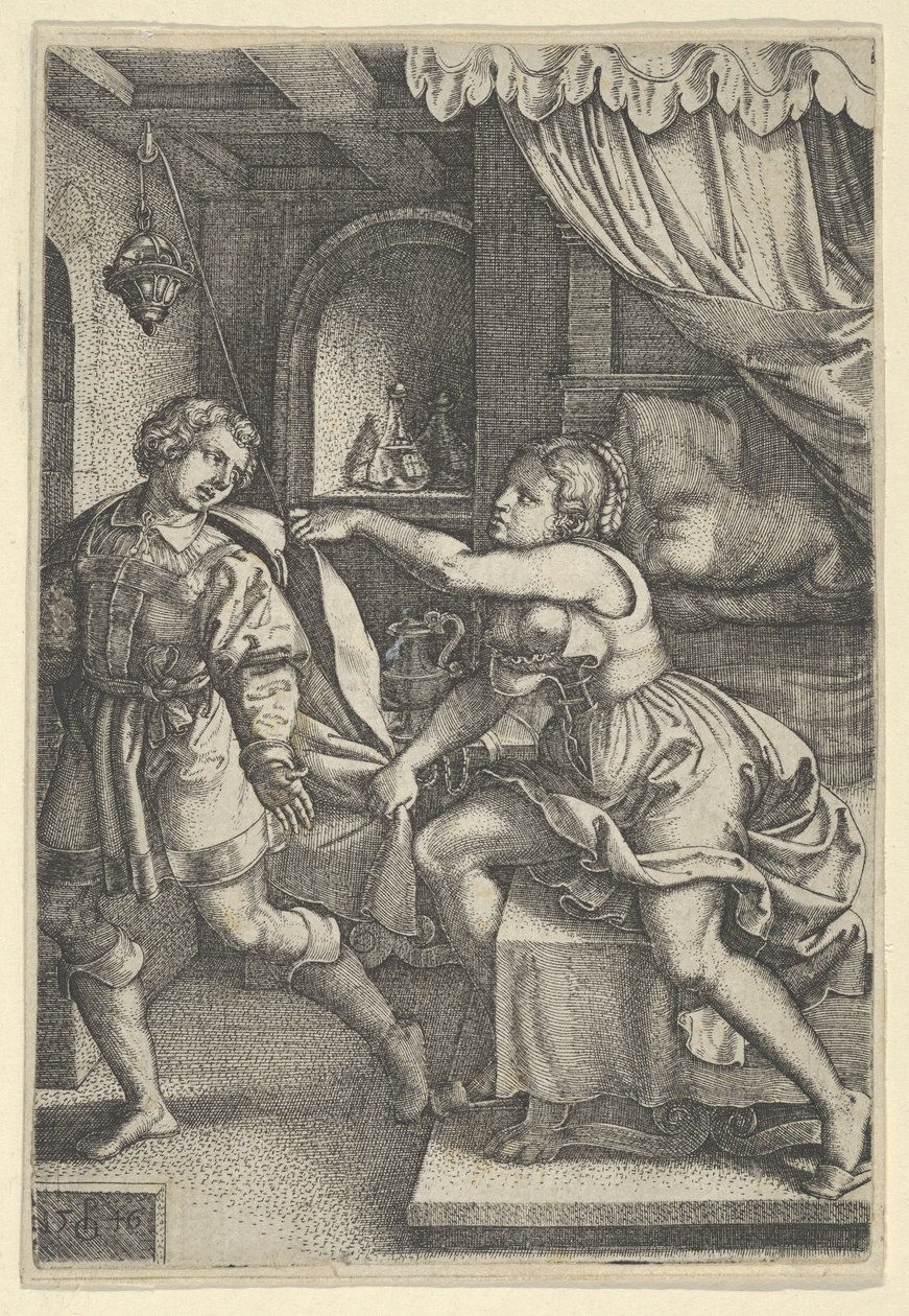 Joosefin ja Potifarin vaimo, Joosefin tarina, 1546. tekijältä Georg Pencz
