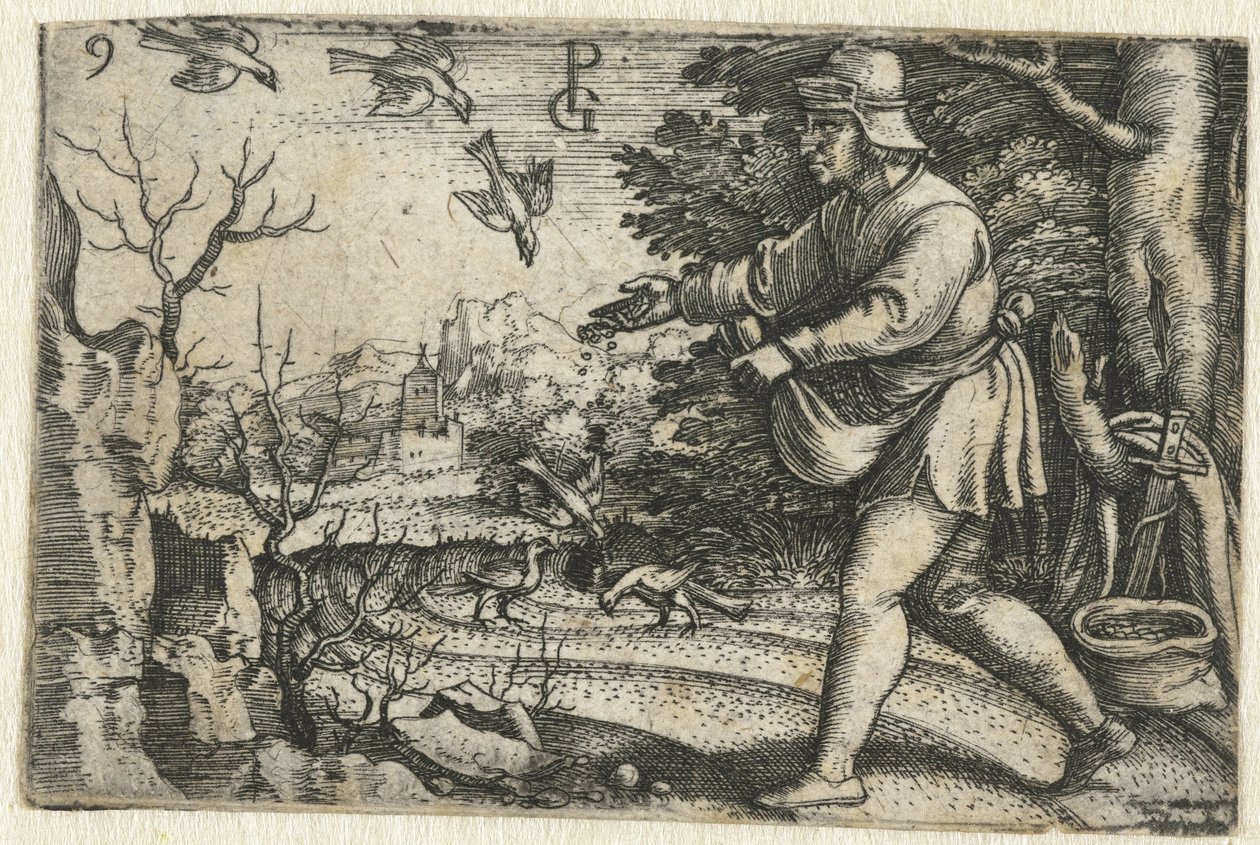 Vertaus kylväjästä Kristuksen elämä (sarjan nimi) tekijältä Georg Pencz