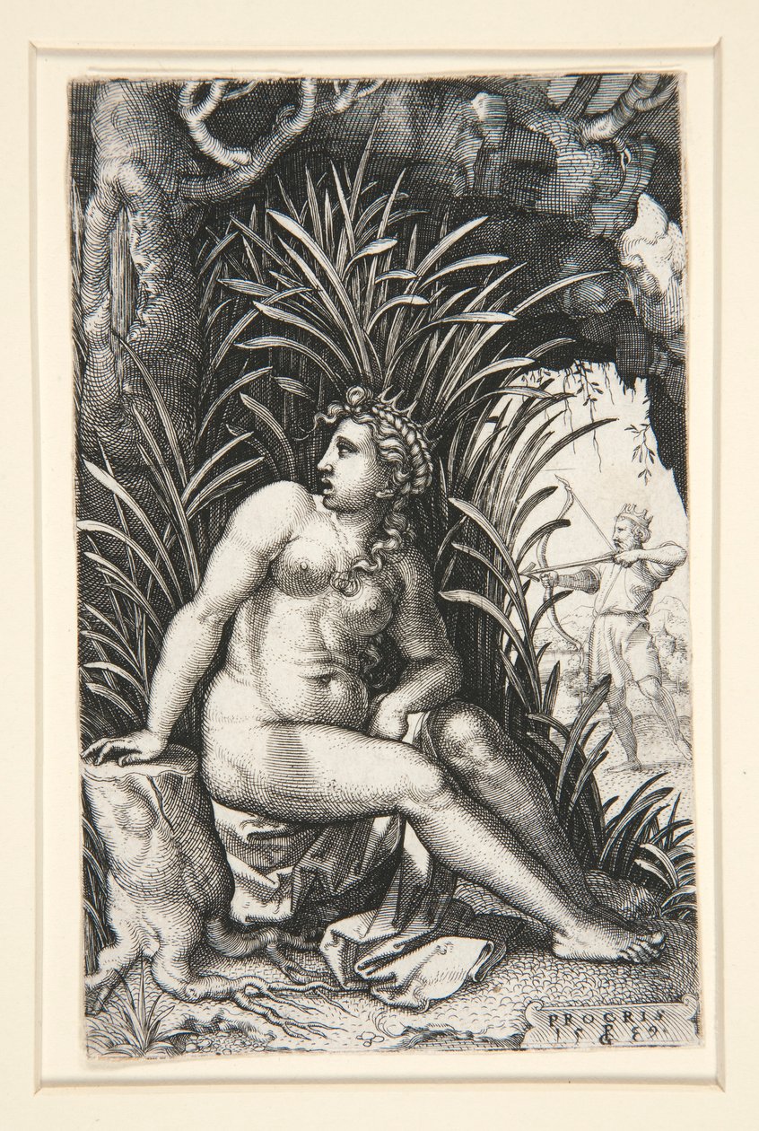 Procris ja Cephalus, sarjasta Kreikan sankaritar tekijältä Georg Pencz