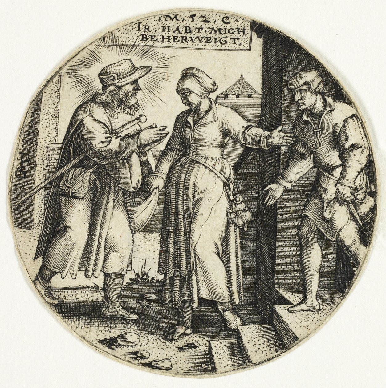 Muukalaisten suojaaminen seitsemästä laupeuden teosta tekijältä Georg Pencz