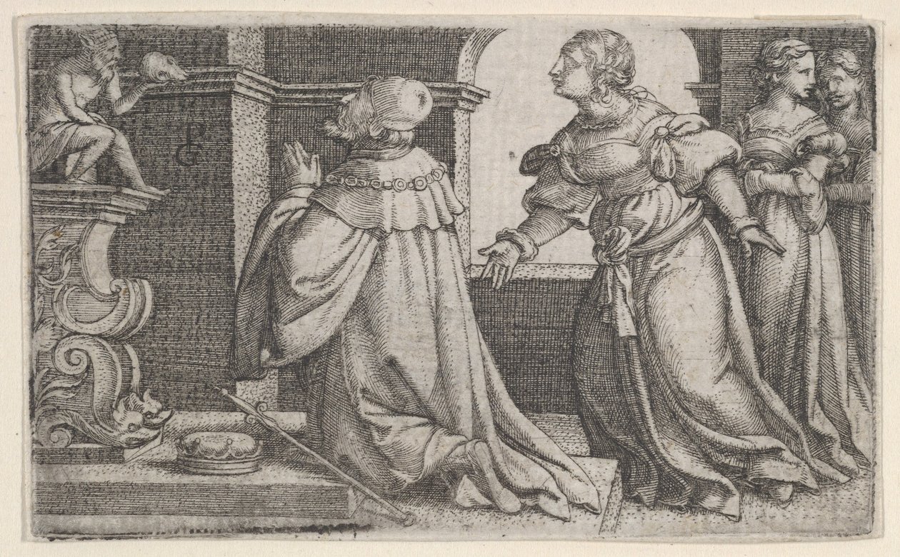 Salomo palvoo epäjumalia. tekijältä Georg Pencz