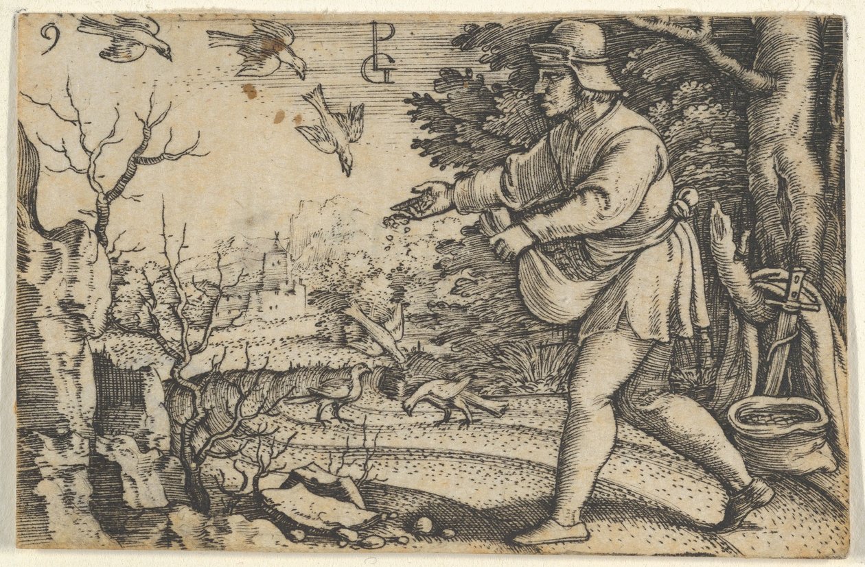 Vertaus kylväjästä, Kristuksen tarina, 1534-35. tekijältä Georg Pencz