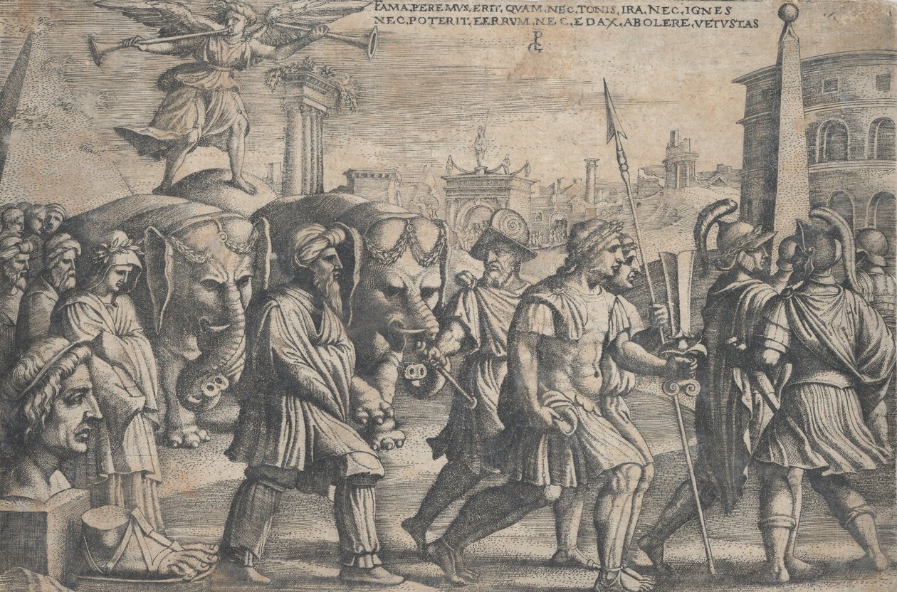 The Triumph of Fame on Chastity, Petrarchin voitoista. tekijältä Georg Pencz