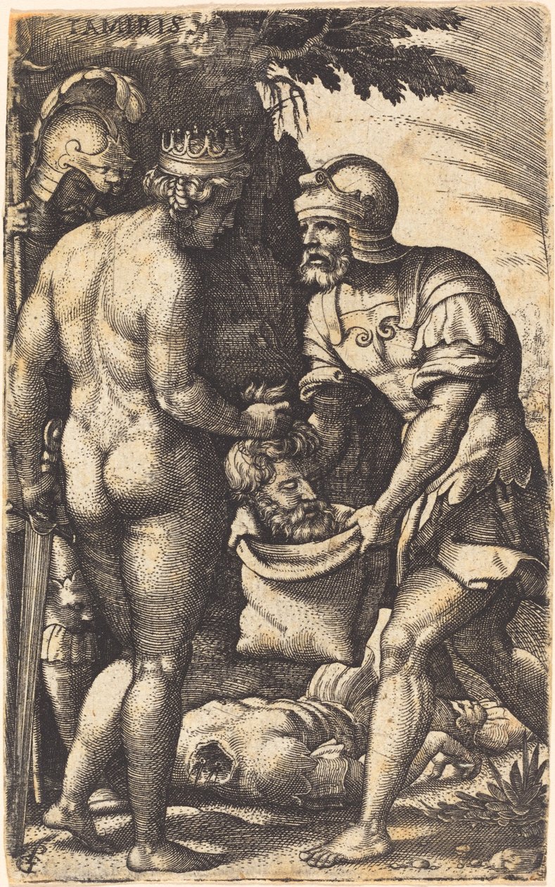 Tomyris Cyrusin pään kanssa tekijältä Georg Pencz