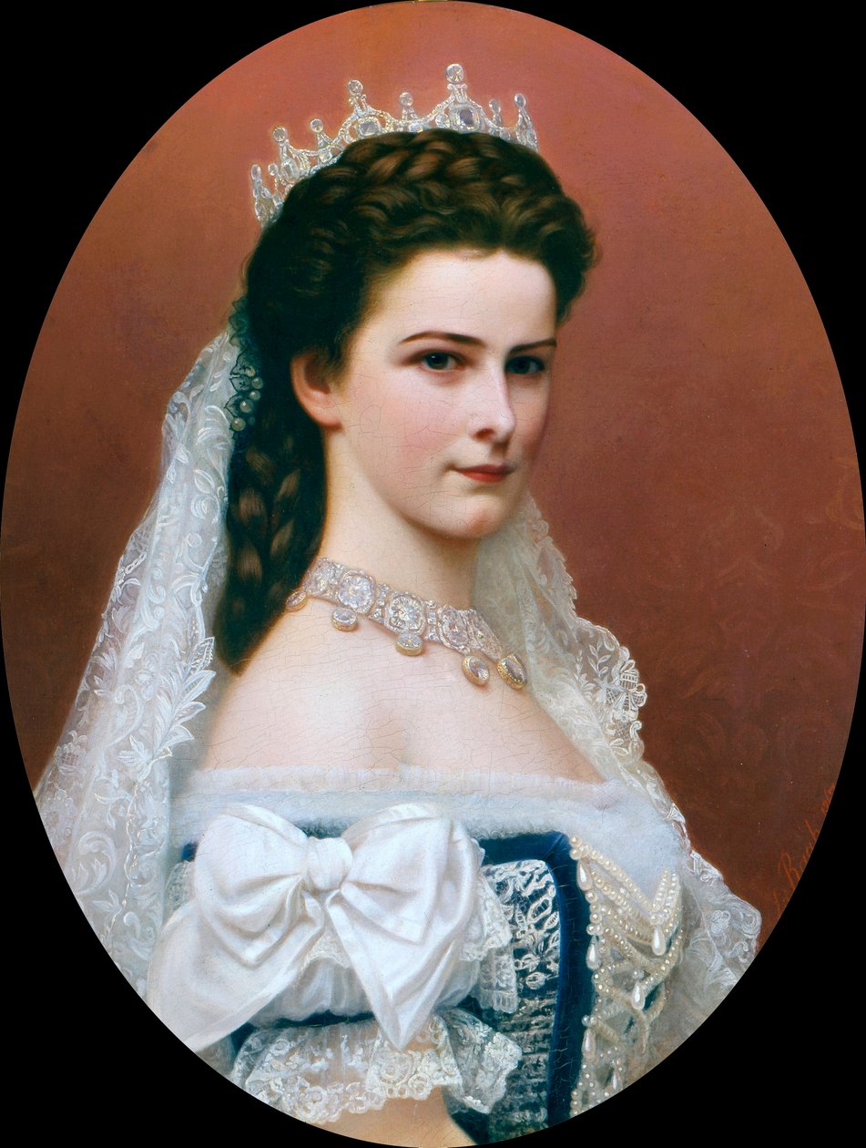 Itävallan keisarinna Elisabetin (Sissi) muotokuva (1837 - 1898) (maalaus) tekijältä Georg Raab