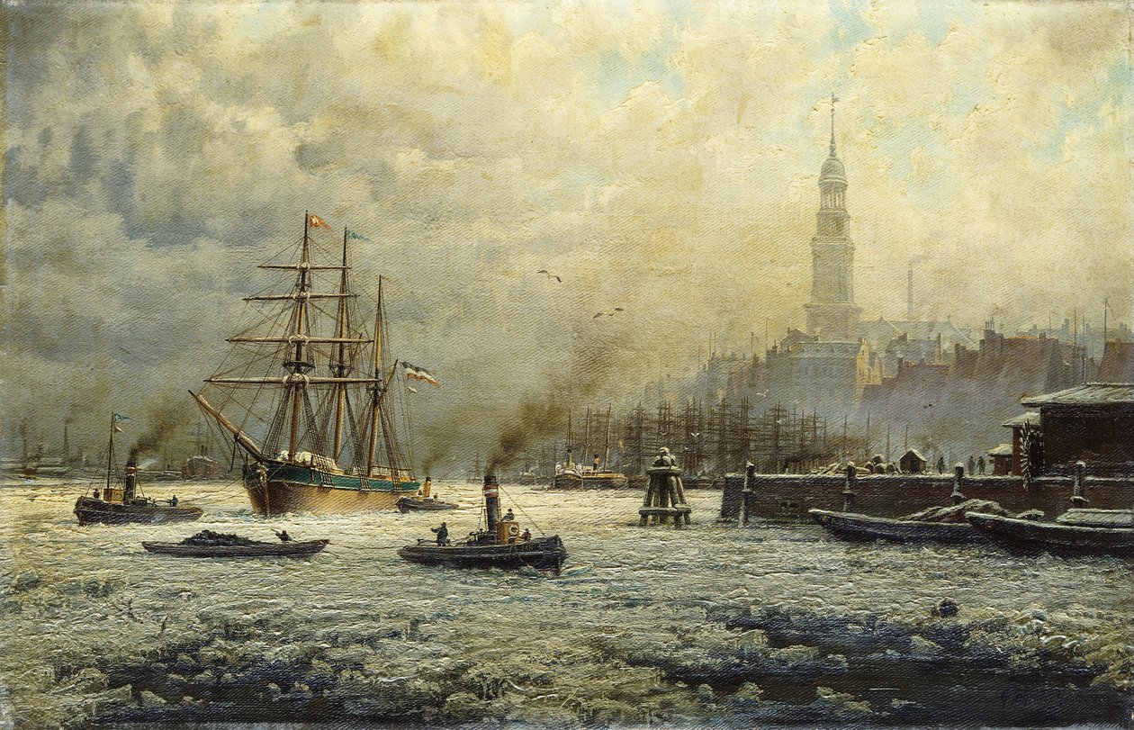 Hampurin satama, 1893 tekijältä Georg Schmitz