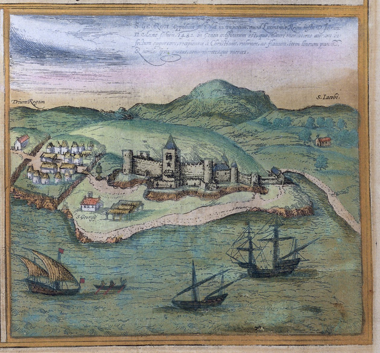 Elmina maailman kaupungeista, n. 1572 tekijältä Georg Braun und Franz Hogenberg