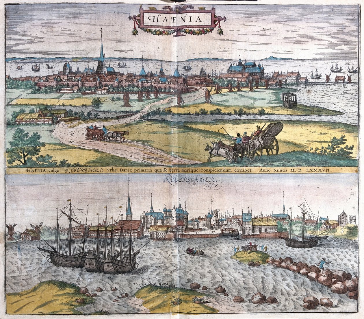 Kööpenhamina, kuva tekijältä Georg Braun und Franz Hogenberg