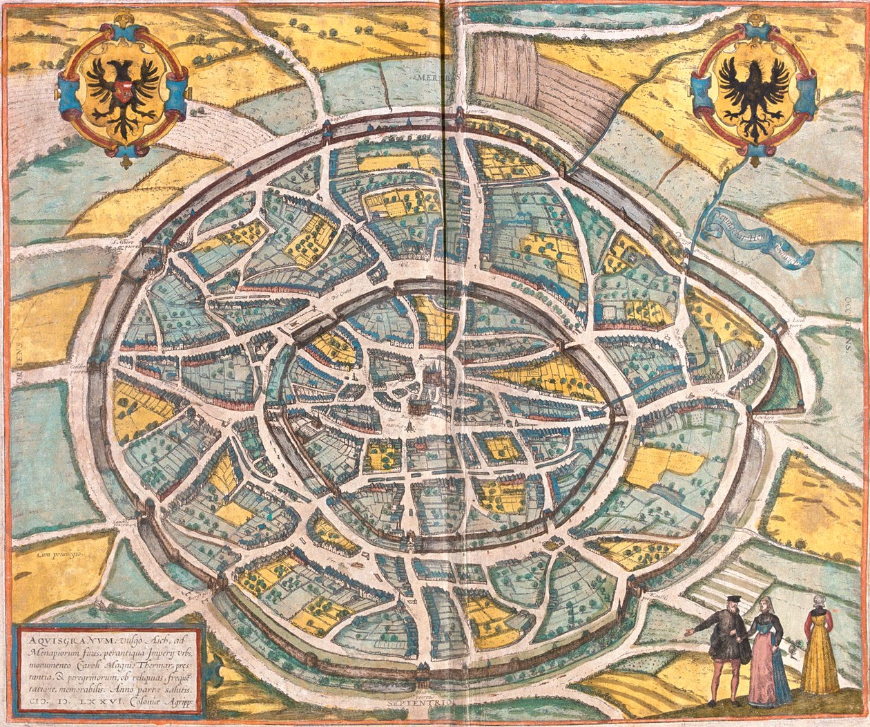 Aachen, Saksa tekijältä Georg and Hogenberg Franz (1535 90) Braun