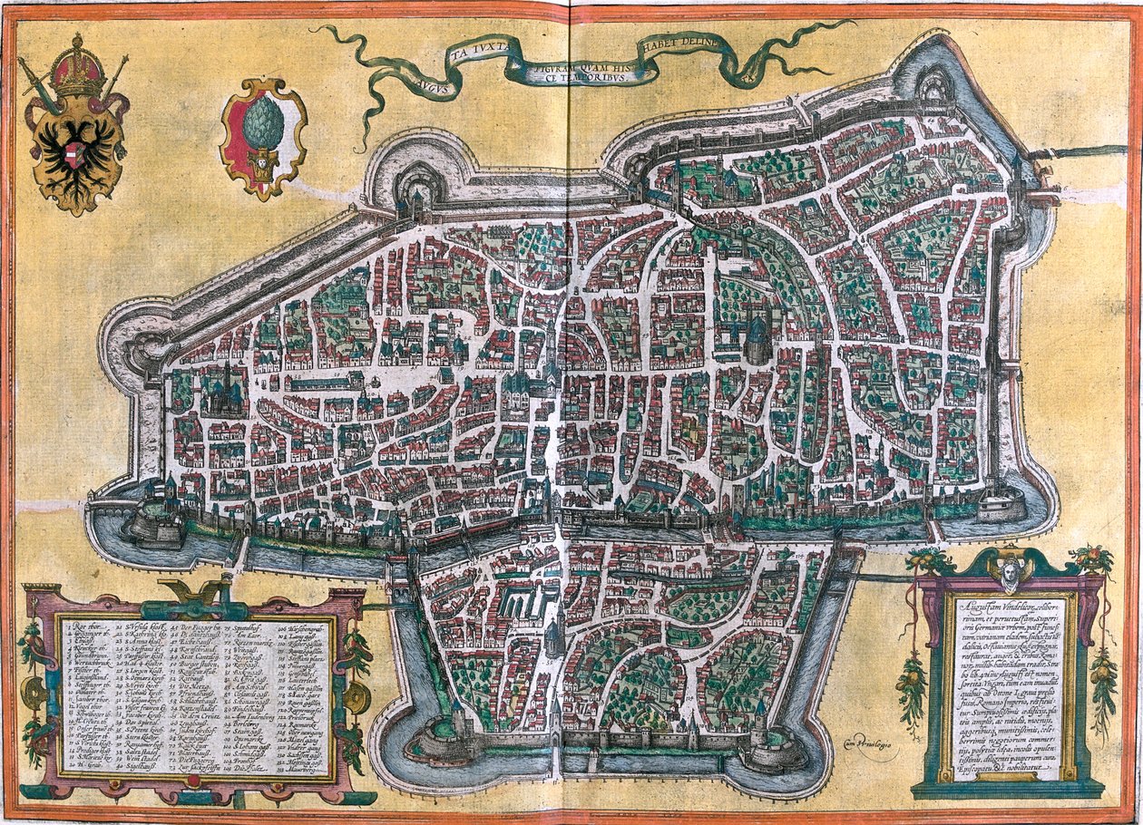 Augsburg, Saksa tekijältä Georg and Hogenberg Franz (1535 90) Braun