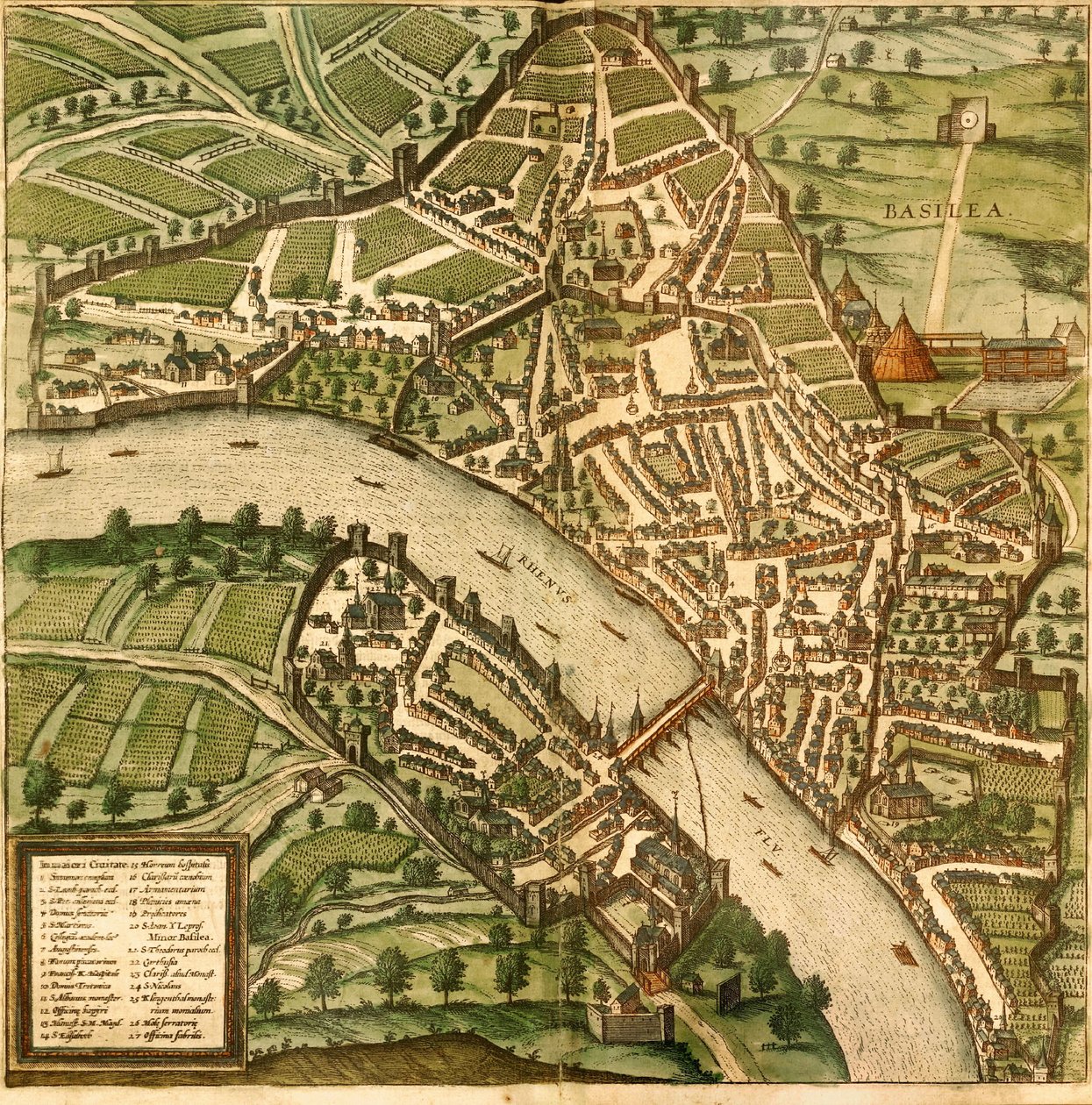 Basel, Basel, Sveitsi tekijältä Georg and Hogenberg Franz (1535 90) Braun