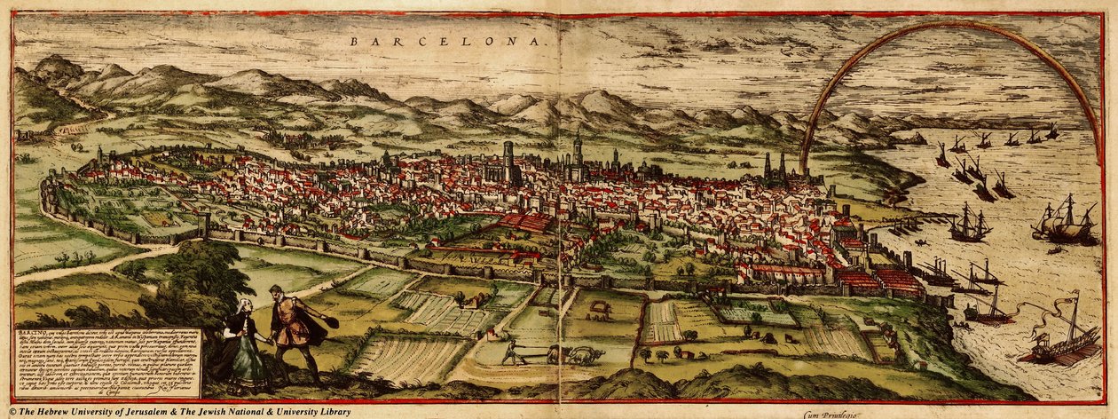 Catalonin kaupunki tekijältä Georg and Hogenberg Franz (1535 90) Braun