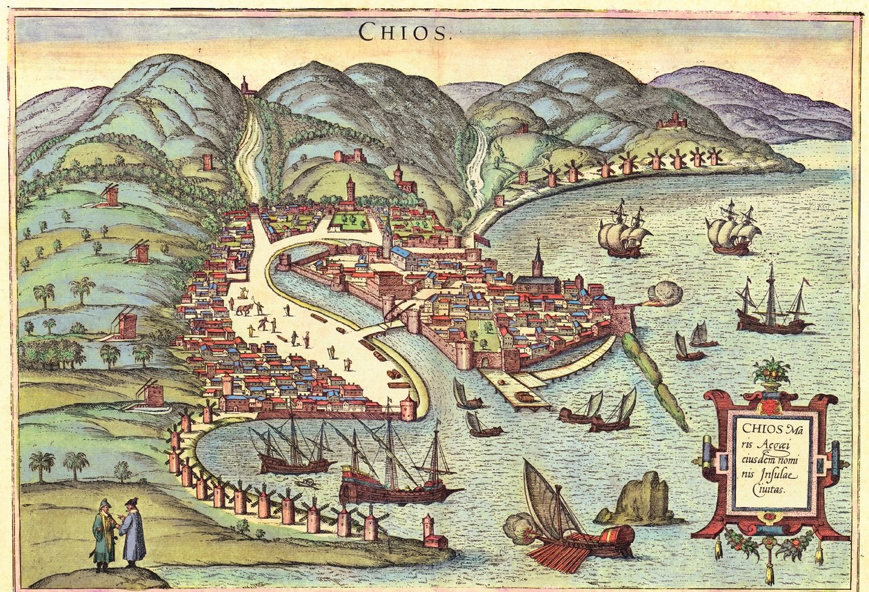 Chios, Kreikka tekijältä Georg and Hogenberg Franz (1535 90) Braun