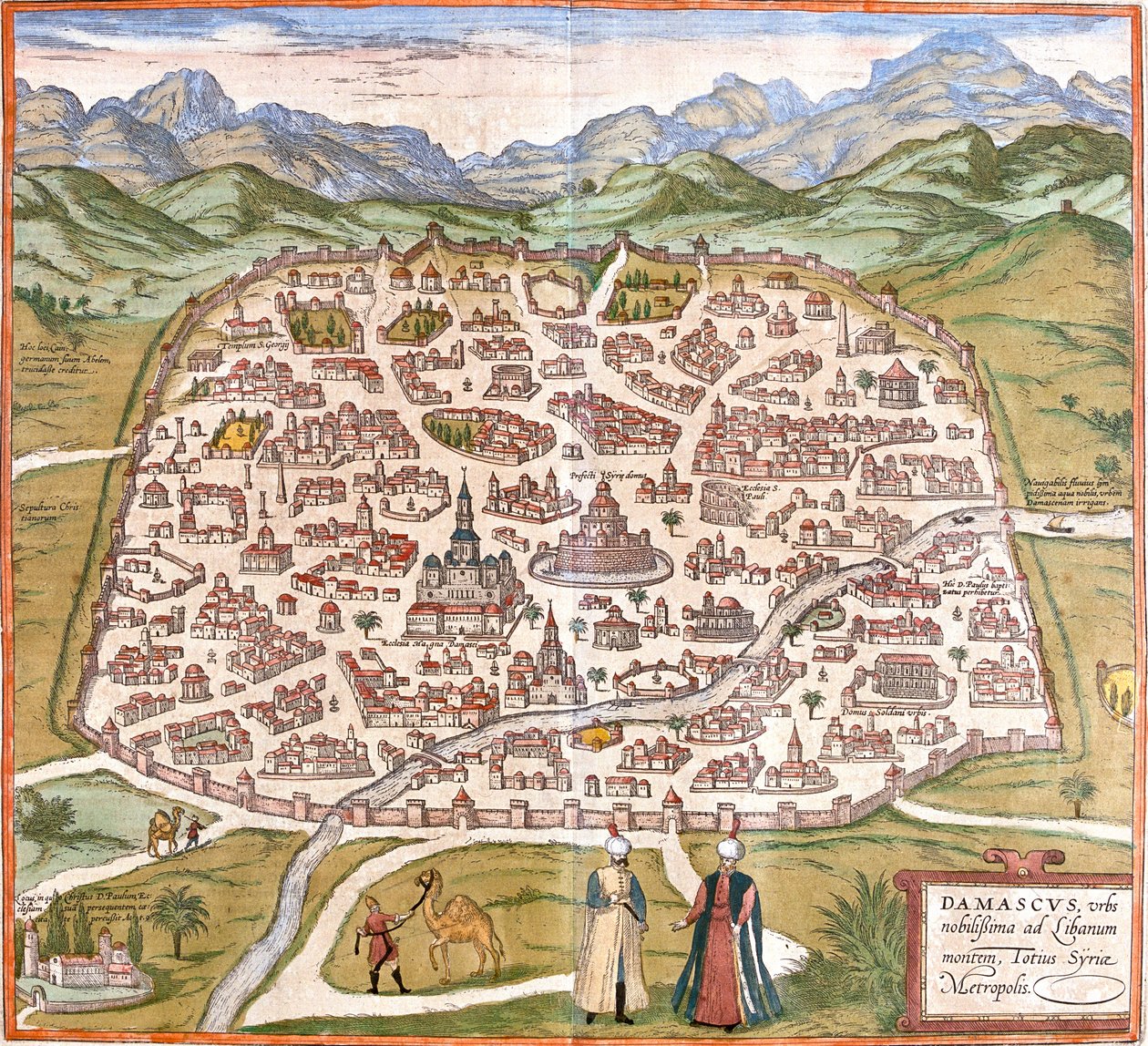 Damaskos, Syyria tekijältä Georg and Hogenberg Franz (1535 90) Braun