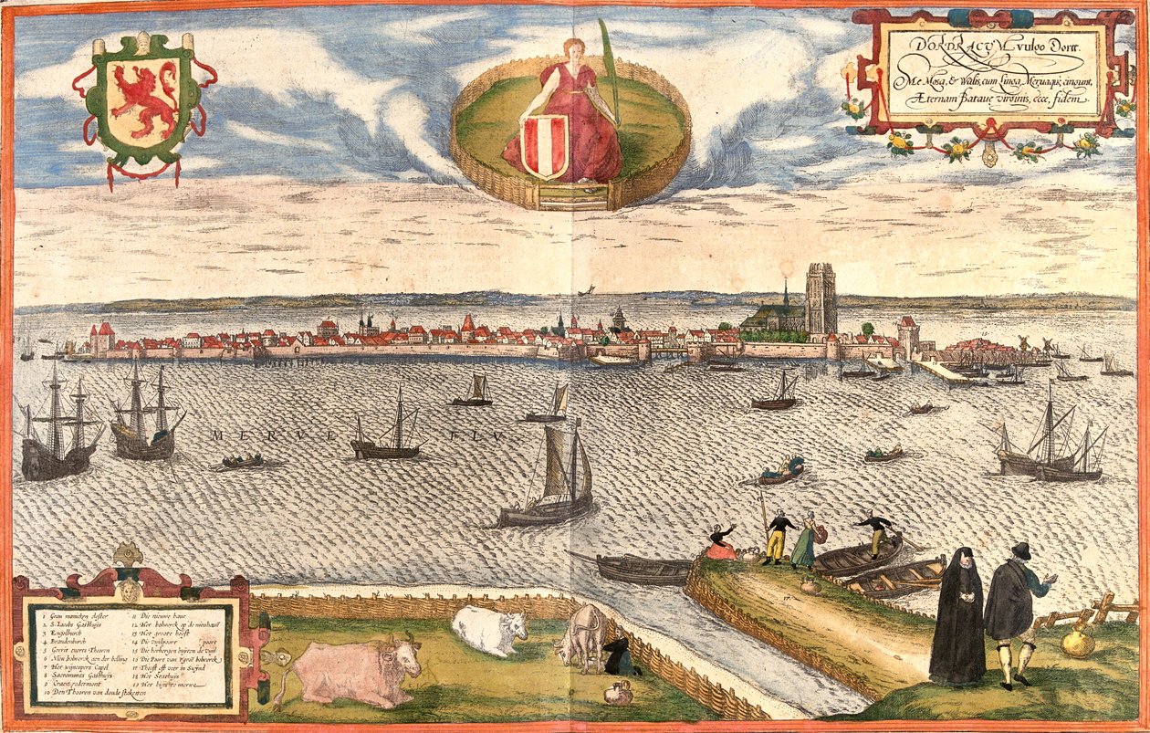 Dordrecht, Alankomaat tekijältä Georg and Hogenberg Franz (1535 90) Braun