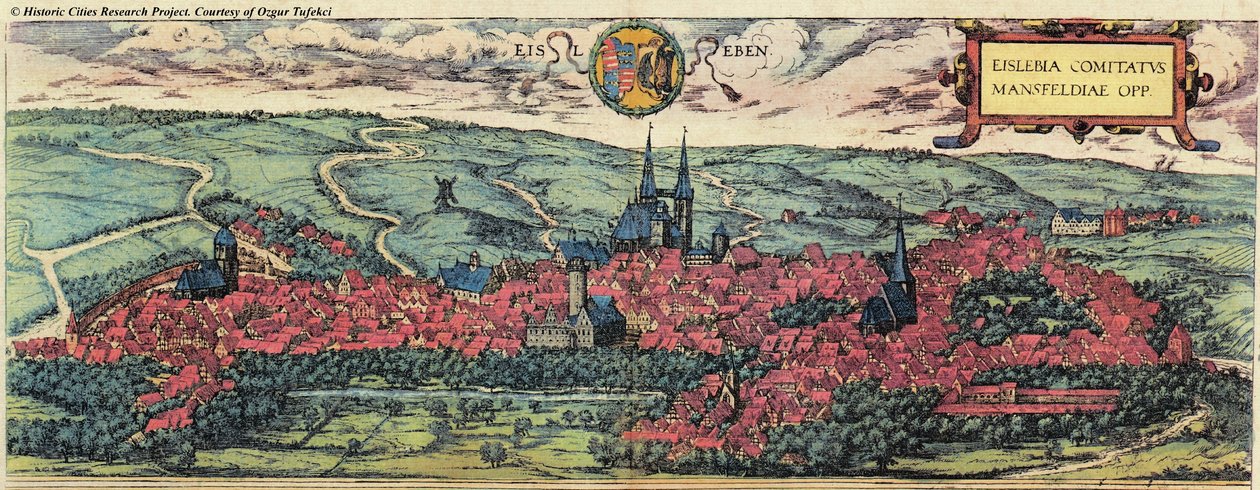 Eisleben Saksissa tekijältä Georg and Hogenberg Franz (1535 90) Braun