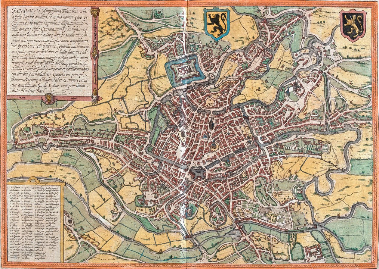 Gent, Belgia tekijältä Georg and Hogenberg Franz (1535 90) Braun