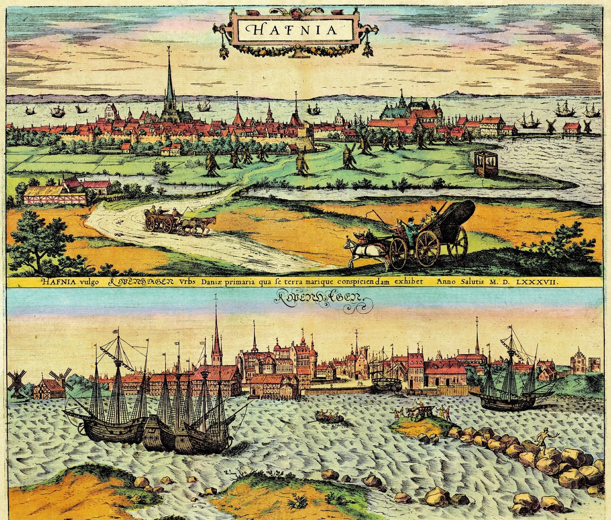 Hafnia / Kobenhavn, Tanska tekijältä Georg Braun and Hogenberg Franz