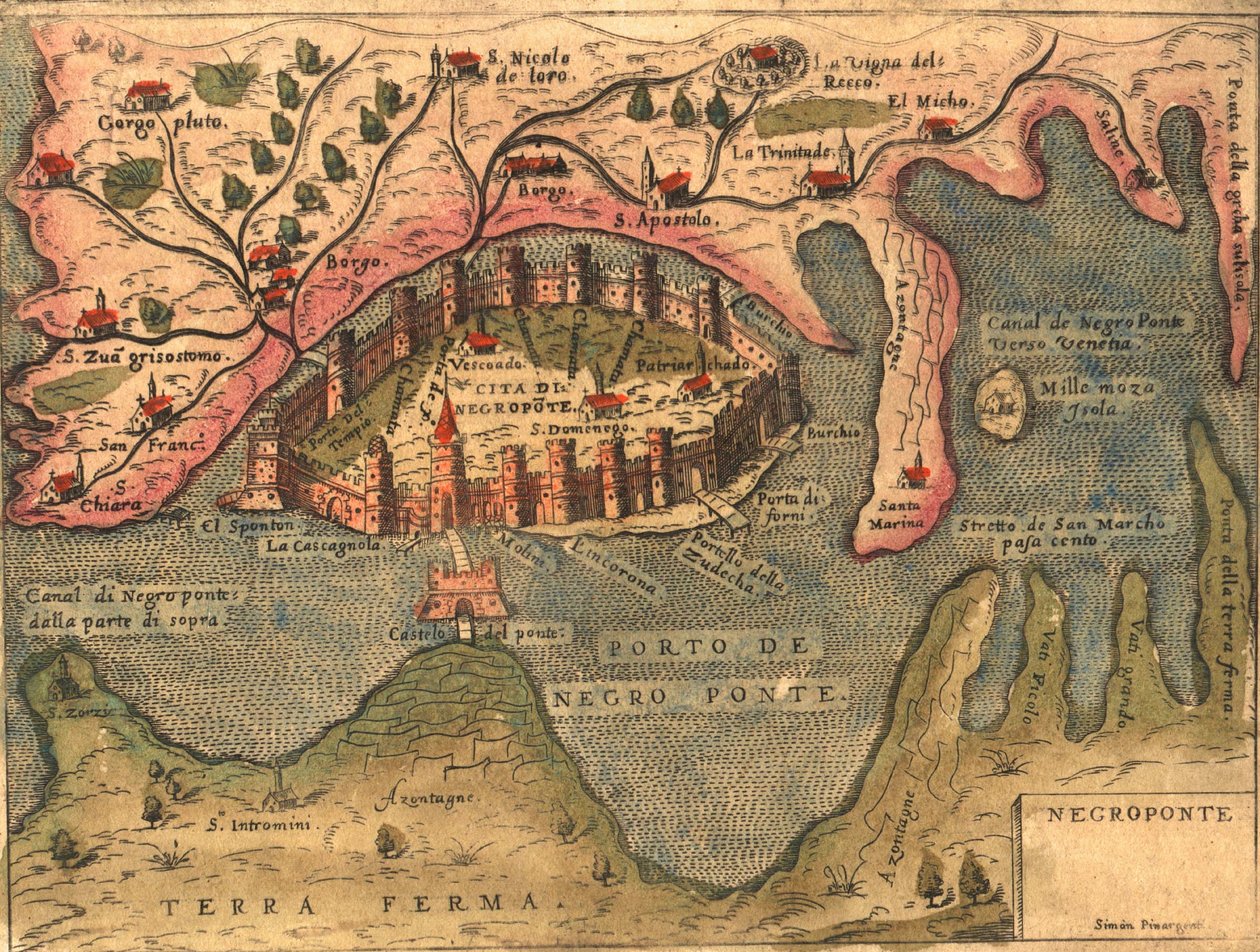 Islanti, Khalkis, Dalmatia tekijältä Georg and Hogenberg Franz (1535 90) Braun