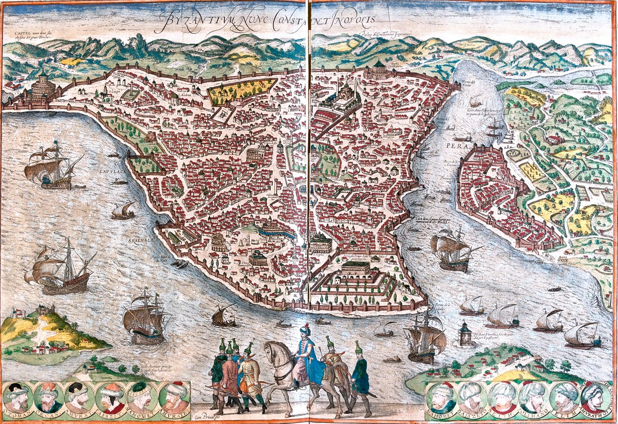 Istanbul, Turkki tekijältä Georg and Hogenberg Franz (1535 90) Braun