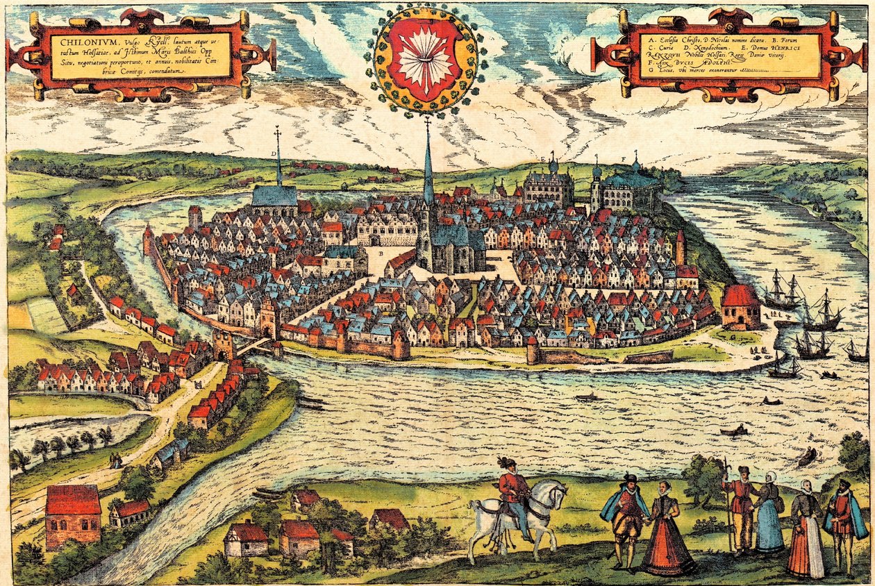 Kiel, Saksa tekijältä Georg and Hogenberg Franz (1535 90) Braun