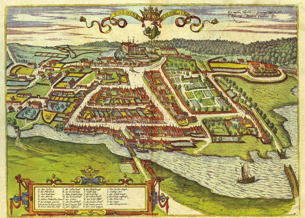Kolding, Tanska tekijältä Georg and Hogenberg Franz (1535 90) Braun